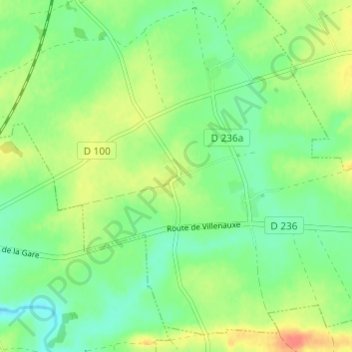 Topografische kaart Chennetron, hoogte, reliëf