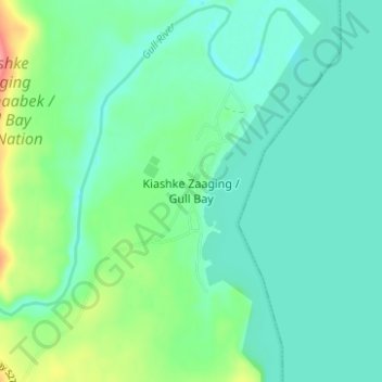 Topografische kaart Gull Bay, hoogte, reliëf