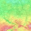 Topografische kaart Landkreis Bautzen, hoogte, reliëf