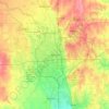 Topografische kaart Wichita, hoogte, reliëf