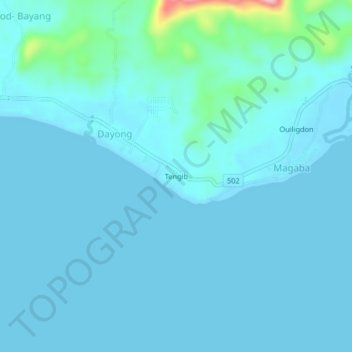 Topografische kaart Tengib, hoogte, reliëf