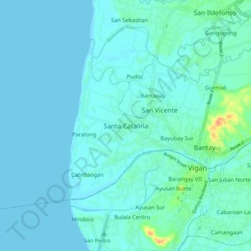 Topografische kaart Santa Catalina, hoogte, reliëf
