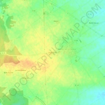 Topografische kaart Patte d'Oie, hoogte, reliëf