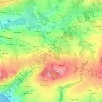 Topografische kaart La Gare, hoogte, reliëf