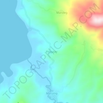 Topografische kaart Pingalay, hoogte, reliëf