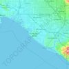 Topografische kaart Huntington Beach, hoogte, reliëf