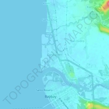 Topografische kaart Candadam, hoogte, reliëf