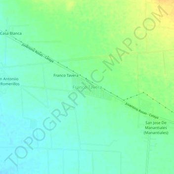 Topografische kaart Franco Tavera, hoogte, reliëf