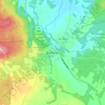 Topografische kaart Röstånga, hoogte, reliëf