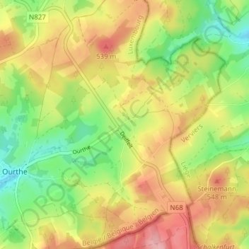 Topografische kaart Deiffelt, hoogte, reliëf