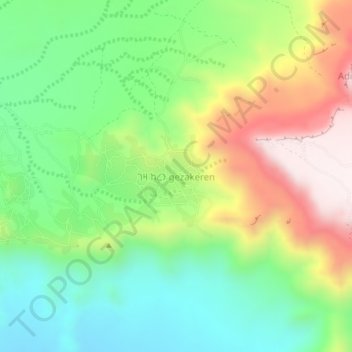 Topografische kaart ገዛ ከረን gezakeren, hoogte, reliëf