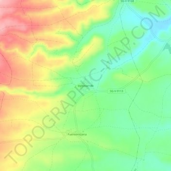 Topografische kaart Valdevarnés, hoogte, reliëf