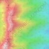 Topografische kaart Yatsugatake Mountains, hoogte, reliëf