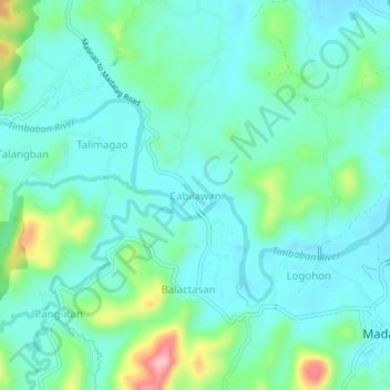 Topografische kaart Cabilawan, hoogte, reliëf