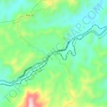 Topografische kaart Corozal, hoogte, reliëf