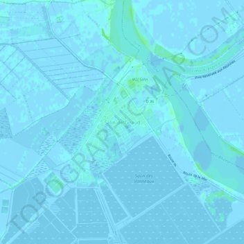 Topografische kaart Salin-de-Giraud, hoogte, reliëf