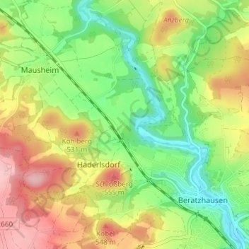 Topografische kaart Niesaß, hoogte, reliëf