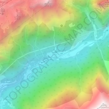 Topografische kaart Livet, hoogte, reliëf