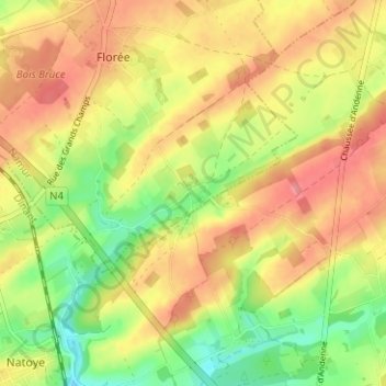 Topografische kaart Maibelle, hoogte, reliëf