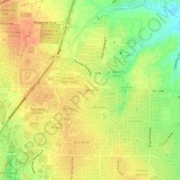 Topografische kaart Wetsel, hoogte, reliëf