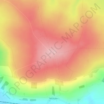 Topografische kaart Danby Beacon, hoogte, reliëf