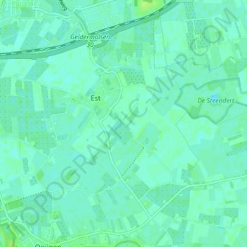 Topografische kaart Hucht, hoogte, reliëf