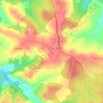 Topografische kaart À Samazeuil, hoogte, reliëf