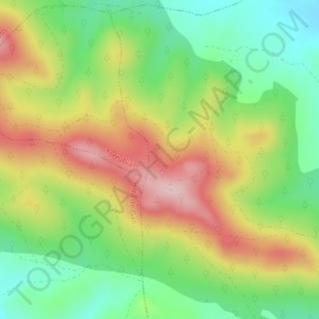 Topografische kaart Mojón Alto, hoogte, reliëf