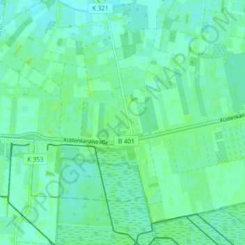 Topografische kaart Husbäke, hoogte, reliëf