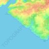 Topografische kaart Trénez, hoogte, reliëf