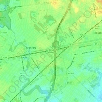 Topografische kaart Staten Island Junction, hoogte, reliëf
