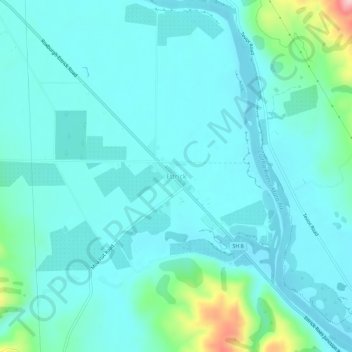 Topografische kaart Ettrick, hoogte, reliëf