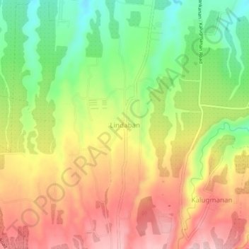 Topografische kaart Lindaban, hoogte, reliëf