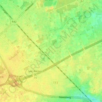 Topografische kaart Eigenlo, hoogte, reliëf