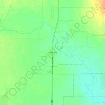 Topografische kaart Geronimo, hoogte, reliëf