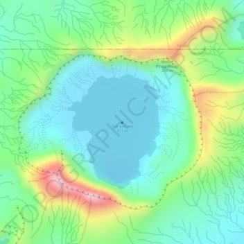 Topografische kaart Taal Volcano, hoogte, reliëf