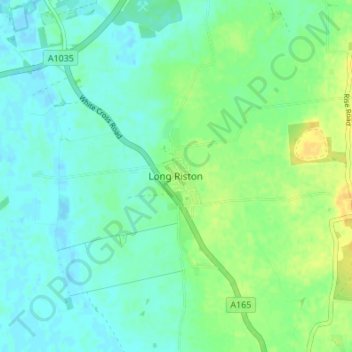Topografische kaart Long Riston, hoogte, reliëf