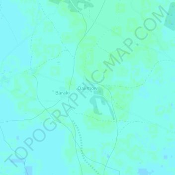 Topografische kaart Qalimow, hoogte, reliëf