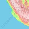 Topografische kaart Ica, hoogte, reliëf