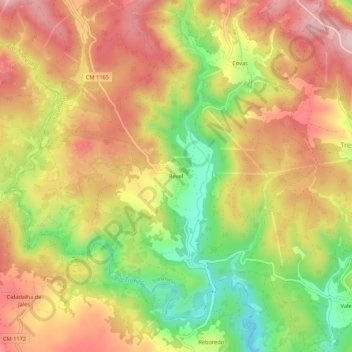 Topografische kaart Revel, hoogte, reliëf