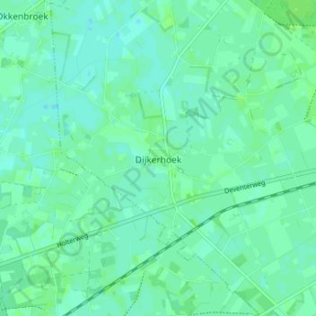 Topografische kaart Dijkerhoek, hoogte, reliëf