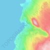 Topografische kaart Húsavík, hoogte, reliëf