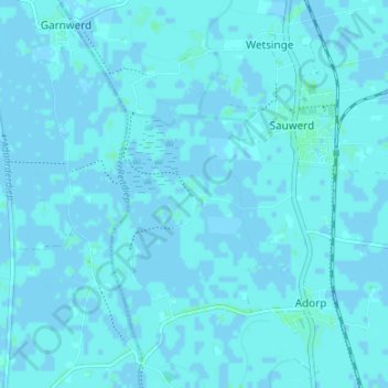 Topografische kaart Hekkum, hoogte, reliëf