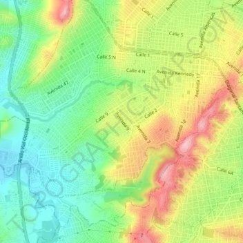 Topografische kaart Niña Ceci, hoogte, reliëf