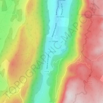 Topografische kaart Le Passage, hoogte, reliëf