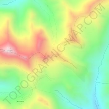 Topografische kaart CU-1453, hoogte, reliëf