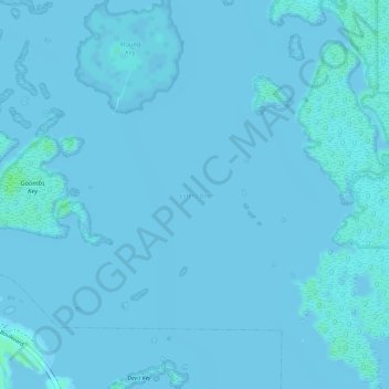 Topografische kaart Estero Bay, hoogte, reliëf