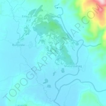 Topografische kaart Namoroc, hoogte, reliëf
