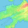 Topografische kaart Kernigou, hoogte, reliëf