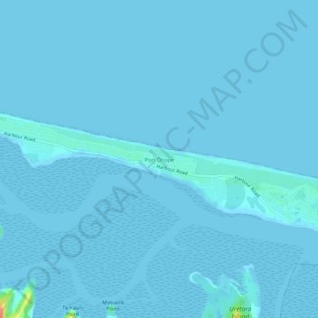 Topografische kaart Port Ohope, hoogte, reliëf